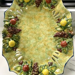 Mellado Guanajuato Mexican pottery majolica-style fruit bowl basket