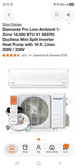 New pioneer 18k btu split system