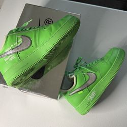 Nike Air Force 1 Low Off‑White Green “Brooklyn” – Size 10.5- With Box 