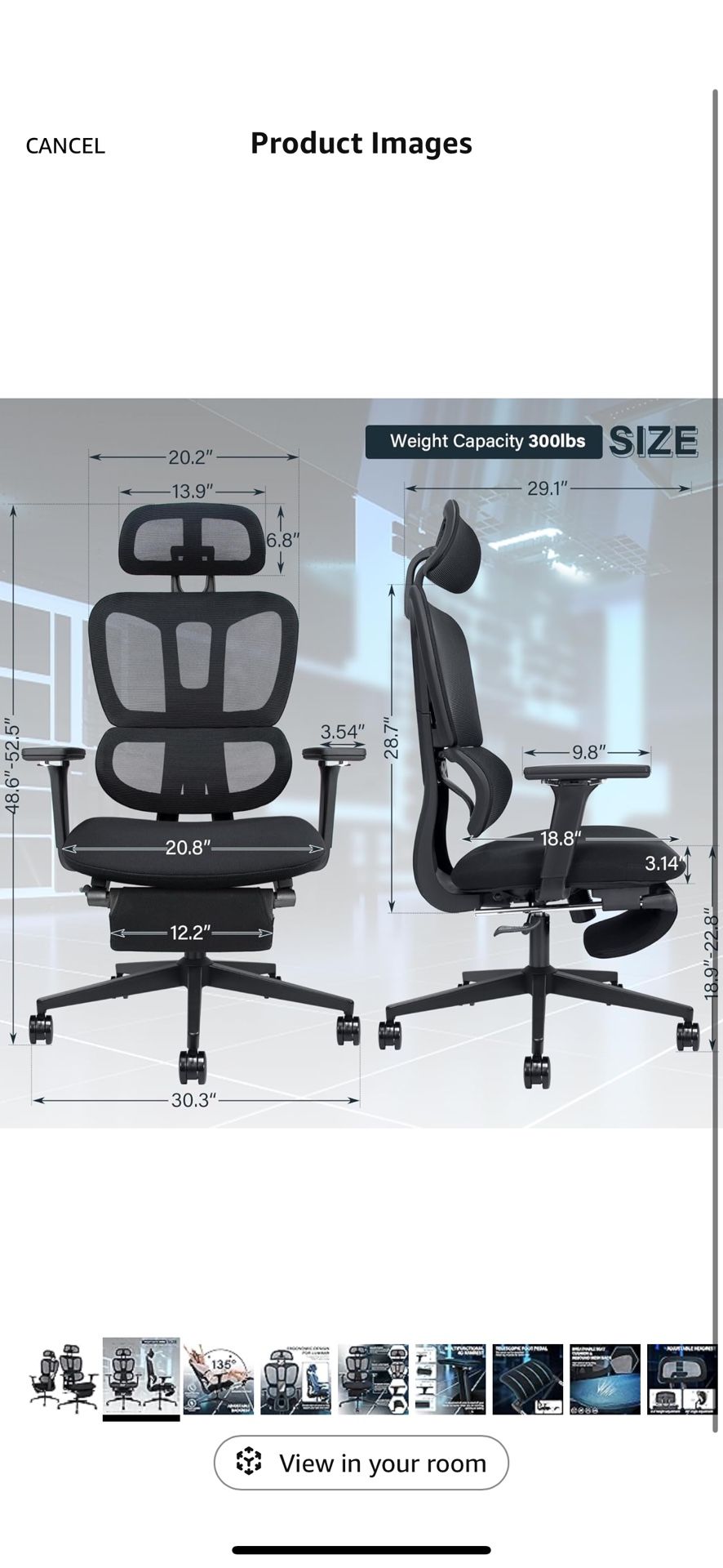 Ergonomic Office Chair with Foot Rest