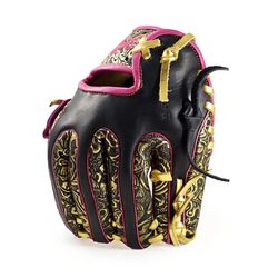 11.50″ Baseball Royal Infield Modified Trapeze Web Black-Gold Floral Fuchsia Glove