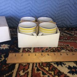 Rondure Stone 200 Yellow Vintage Japanese Coffee Mugs (New/Old Stock )