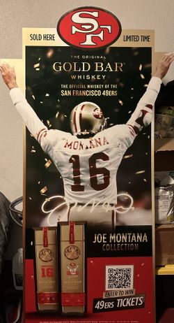 Joe Montana Gold Bar Sign