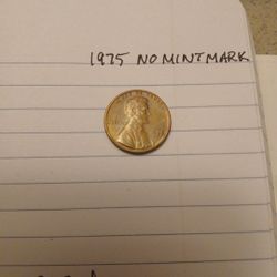 1975 No Mint Mark Copper Penny