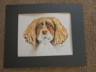 Watercolor painting dog,11x9