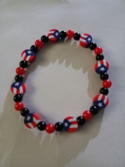 Stretchable beace Puerto Rican flag  bracelet