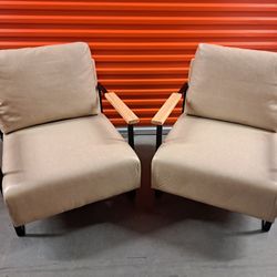2 Beautiful Tan Leather Chairs