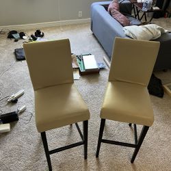 Pair of Faux Leather Bar Stools - $40