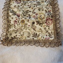 Tapestry Gold Metallic Trim Square Doily