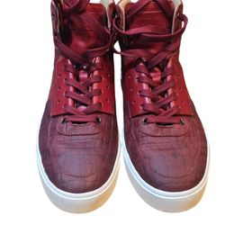 TOD'S Men's Hightop Sneaker Burgundy Size 8