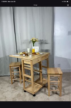 Barra Comedor Compacto Con 2 Bancos GUARDA ESPACIO -SEE MY OFFERS FOR POST IN ENGLISH