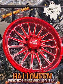 🎃 HALLOWEEN BLOWOUT SALE! 👻 Turn heads anywhere you go! High-visibility Force Off-Road wheels in Gloss Candy Red with milled silver accents. Siz