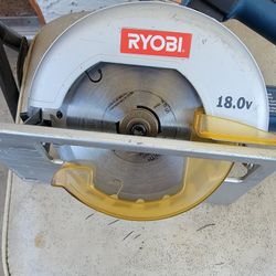 Ryobi 5 1/2 Inch 18 Volt Circular Saw No Battery Tested Works