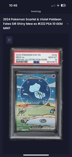 2024 Pokemon Scarlet & Violet Paldean Fates SIR Shiny Mew ex PSA 10