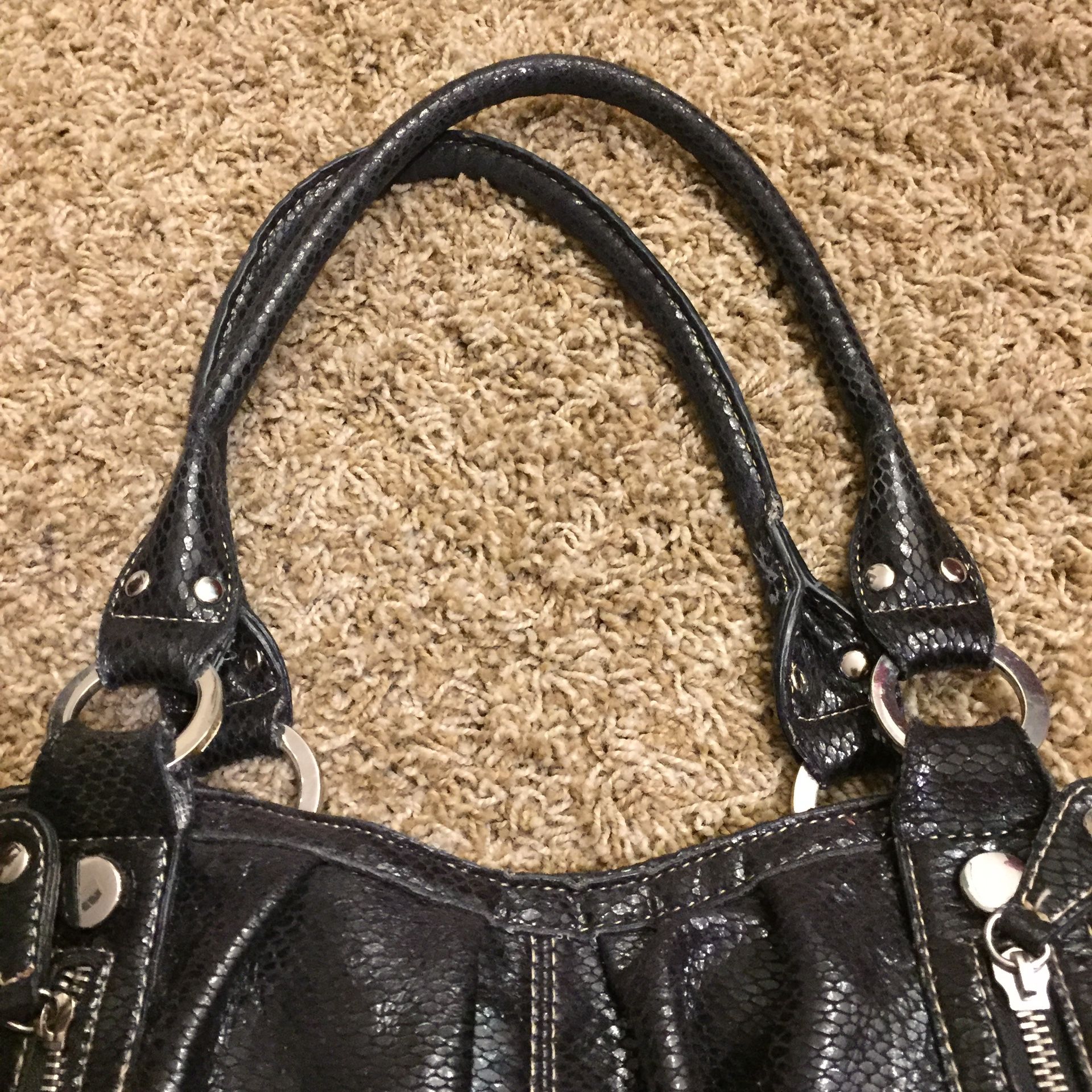 Style & co handbag shoulder purse black leather