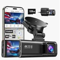 REDTIGER DASH CAM Model F7NP 4K Front 1080P Rear Daul Channel Dash Cam New