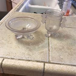 Vintag Glass Candy dish with Bowl