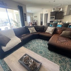 Sectional leather couch