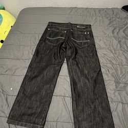 Y2K Skater Loose Southpole 41S0 Jeans Men's 34x30 Black Baggy