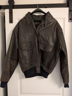 Men's Leather Bomber Jacket, Tess Leather, Med
