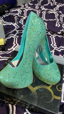Bling Turquoise hi heels