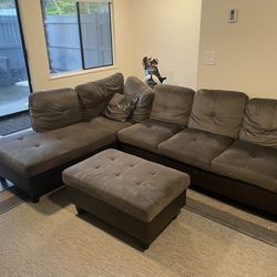 Dark Grey L Couch 