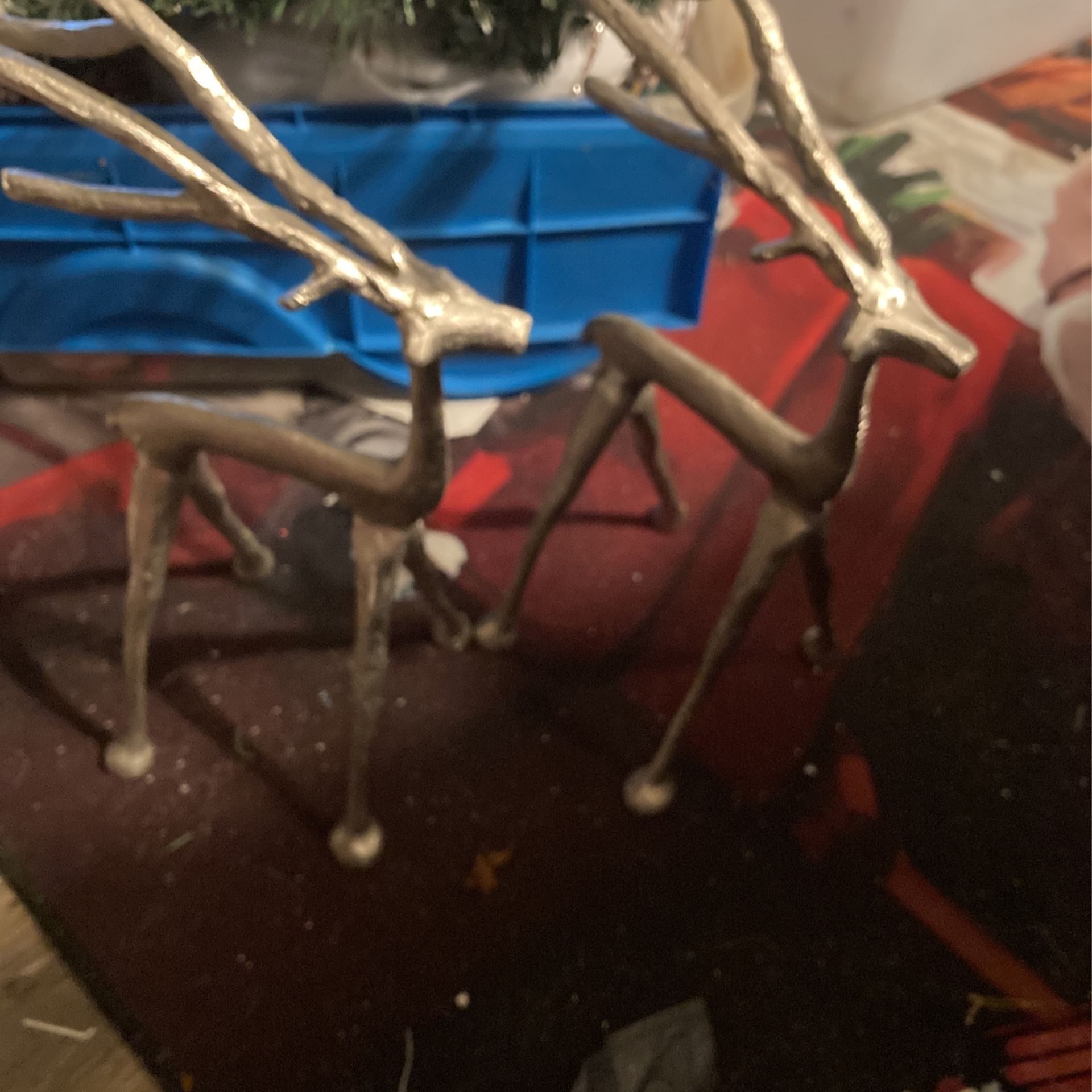 Two metal reindeer’s