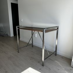 Modern Stainless Steel & Glass Counter Table
