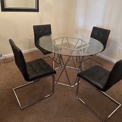 Modern Glass Dining Set for four 