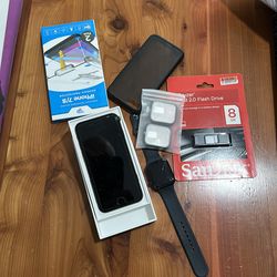 Brand new iPhone SE ( I cloud locked) and accessories