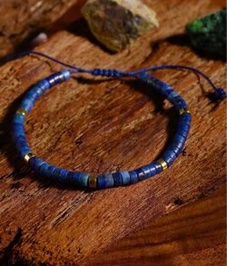 Lapis Lazuli Braided Beaded Bracelet – Unisex  Jewelry