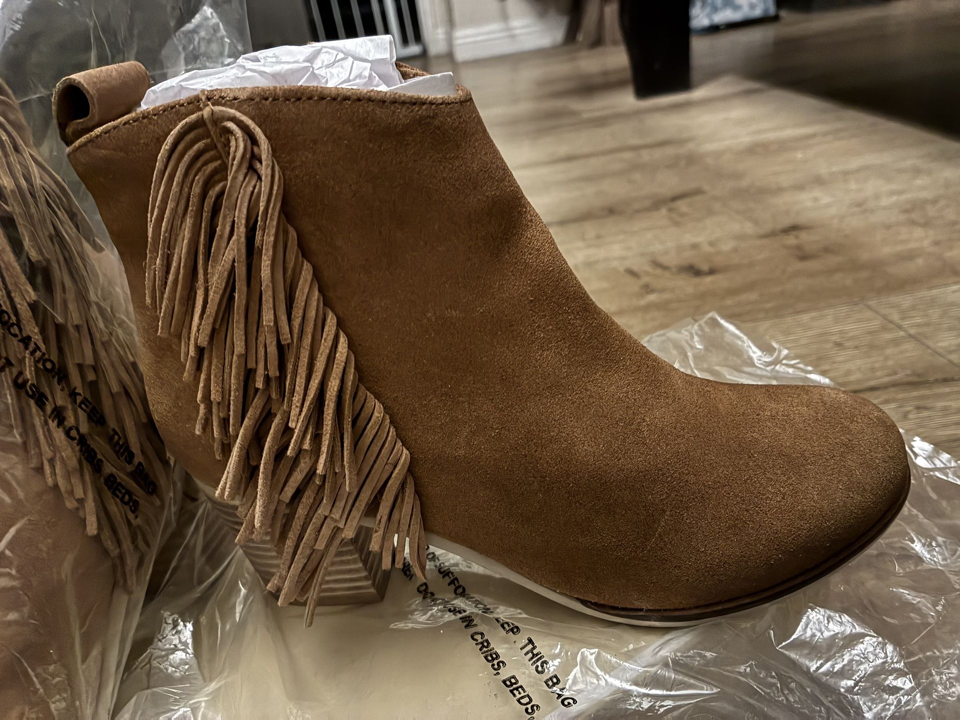 Suede Fringe Booty Size 6 1/2