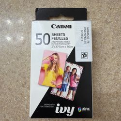 CANON 50 SHEETS ZINK PHOTO PAPER IVY ZERO INK