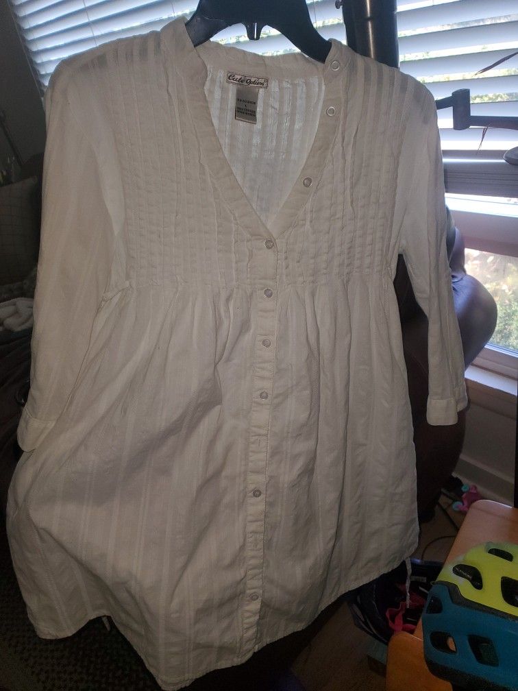 Wms All Cotton Long Flowy Top Or Maternity Top
