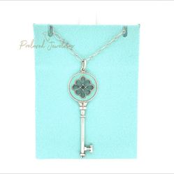 T&Co. 925 Teal Key Pendant Necklace