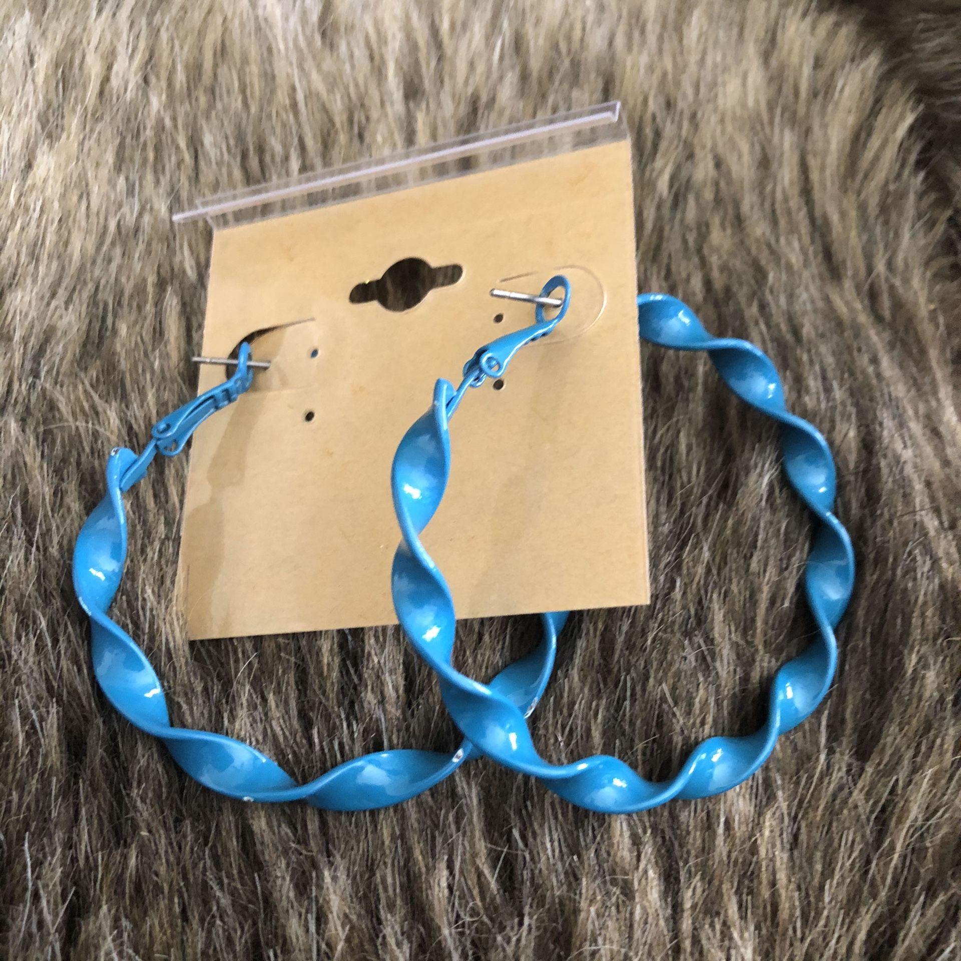 Vintage painted twisted hoop earrings
