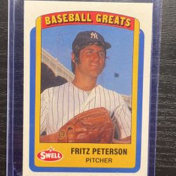 1990 Swell Baseball Greats Fritz Peterson Baseball Card #79