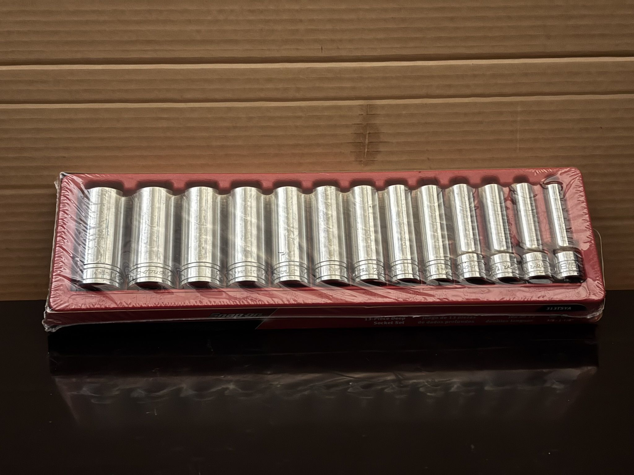 Snap-on Tools 13 pc 1/2" Drive 6-Point SAE Flank Drive® Deep Socket Set (3/8-1-1/8")