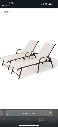 Set of 2 Chaise Lounge Outdoor Chairs