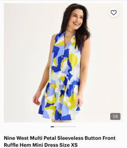 Nine West Bottoms Ruffle Hem Mini Dress Size M