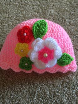 Crochet hat for girl 2T -3T