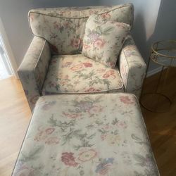 100% Down Chair, Ottoman & matching pillow