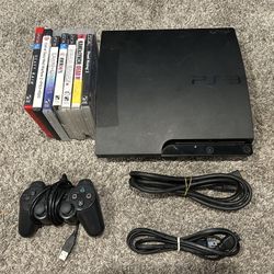 PS3 7 Games With CONTROLLER & WIRES