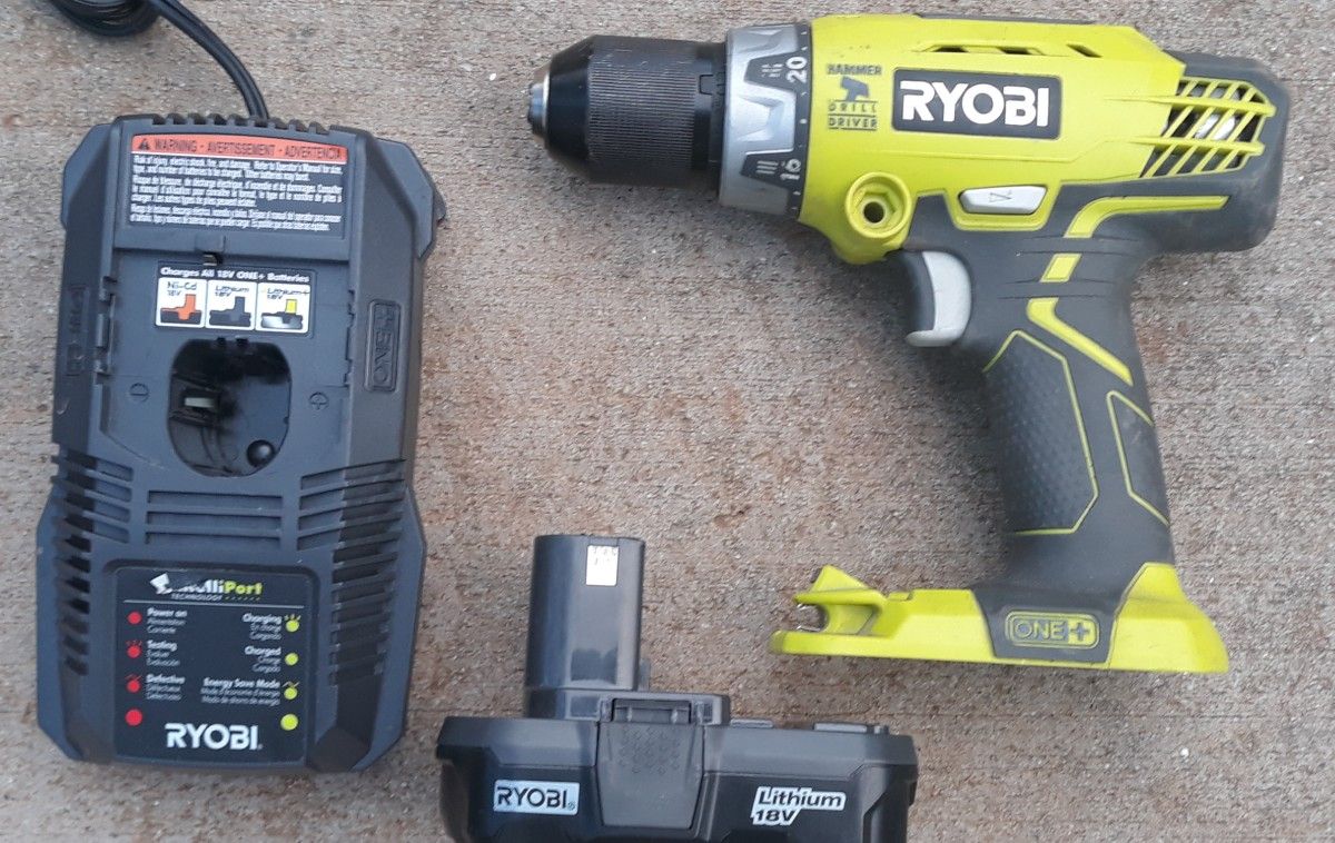 Ryobi 18-volt hammer drill driver kit