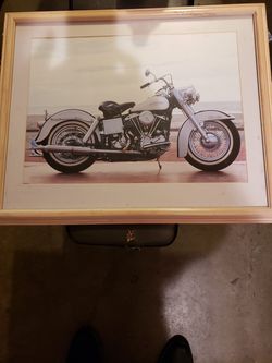 Harley Davidson 1967 shovel head matted framed photo 17x12