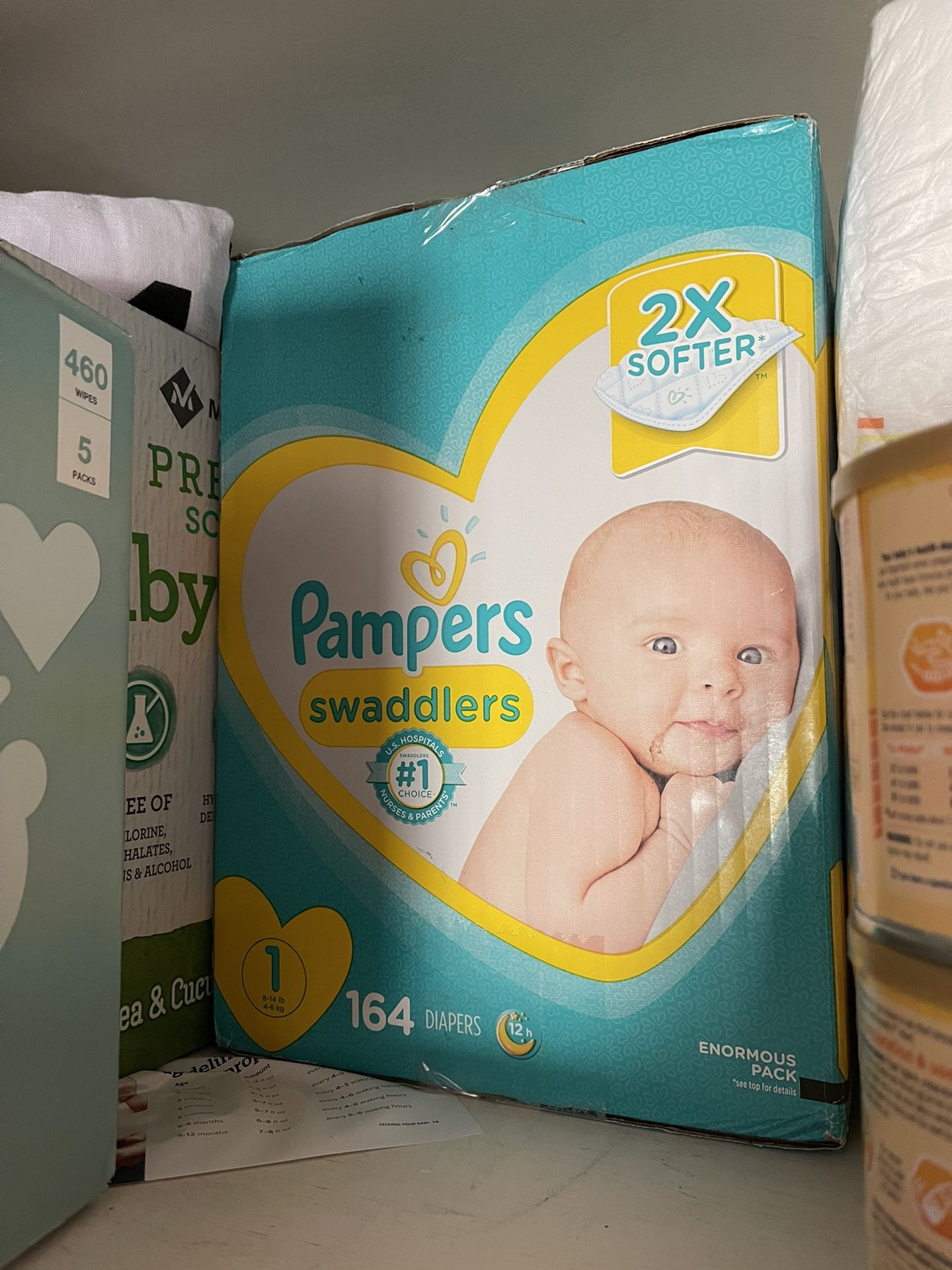 Size 1 pampers count of 164