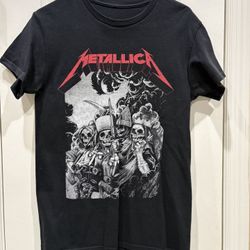 Metallica Black Cotton Tee Shirt With Graphics Sz Small 