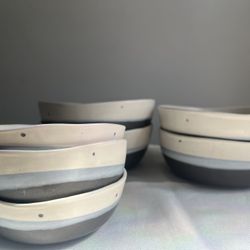 Set Of 7 Ceramic Bowls  Gibson Elite 