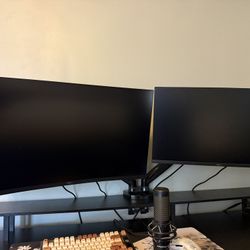 32” + 27” Dell Gaming Monitor Bundle w/ Dual Arm Mount