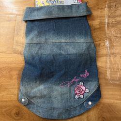 Dolly Doggy Parton Blue Denim Jacket with Collar for Dogs, Dog Apparel
